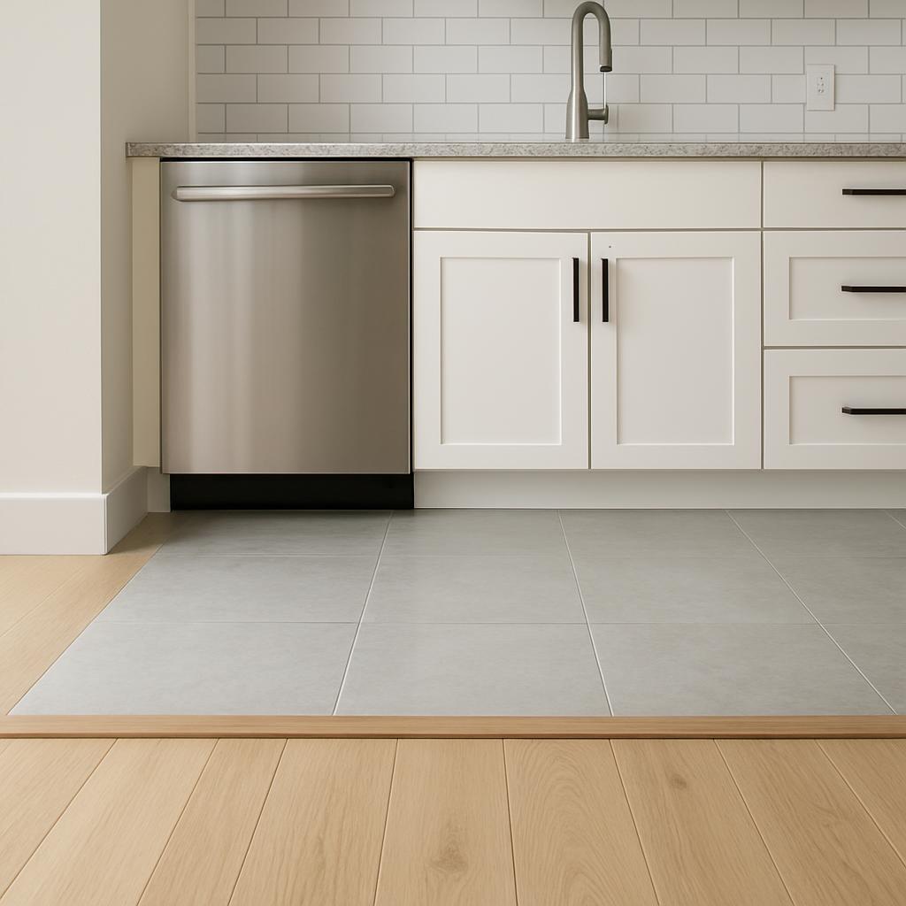 Kitchen Backsplash Ideas: Layout, Lighting, Materials, and Cleaning Details - flooring and material transition