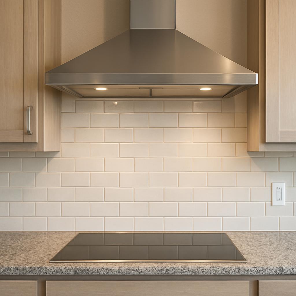 Kitchen Backsplash Ideas: Layout, Lighting, Materials, and Cleaning Details - ventilation hood and cleaning clearance