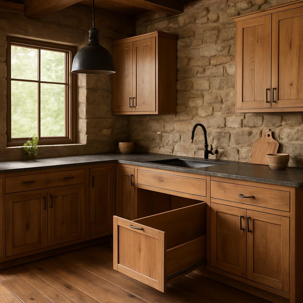 Rustic Kitchen Layout And Material Inspiration Ideas: Layout, Materials, Lighting, and Practical Details - section requirement 0