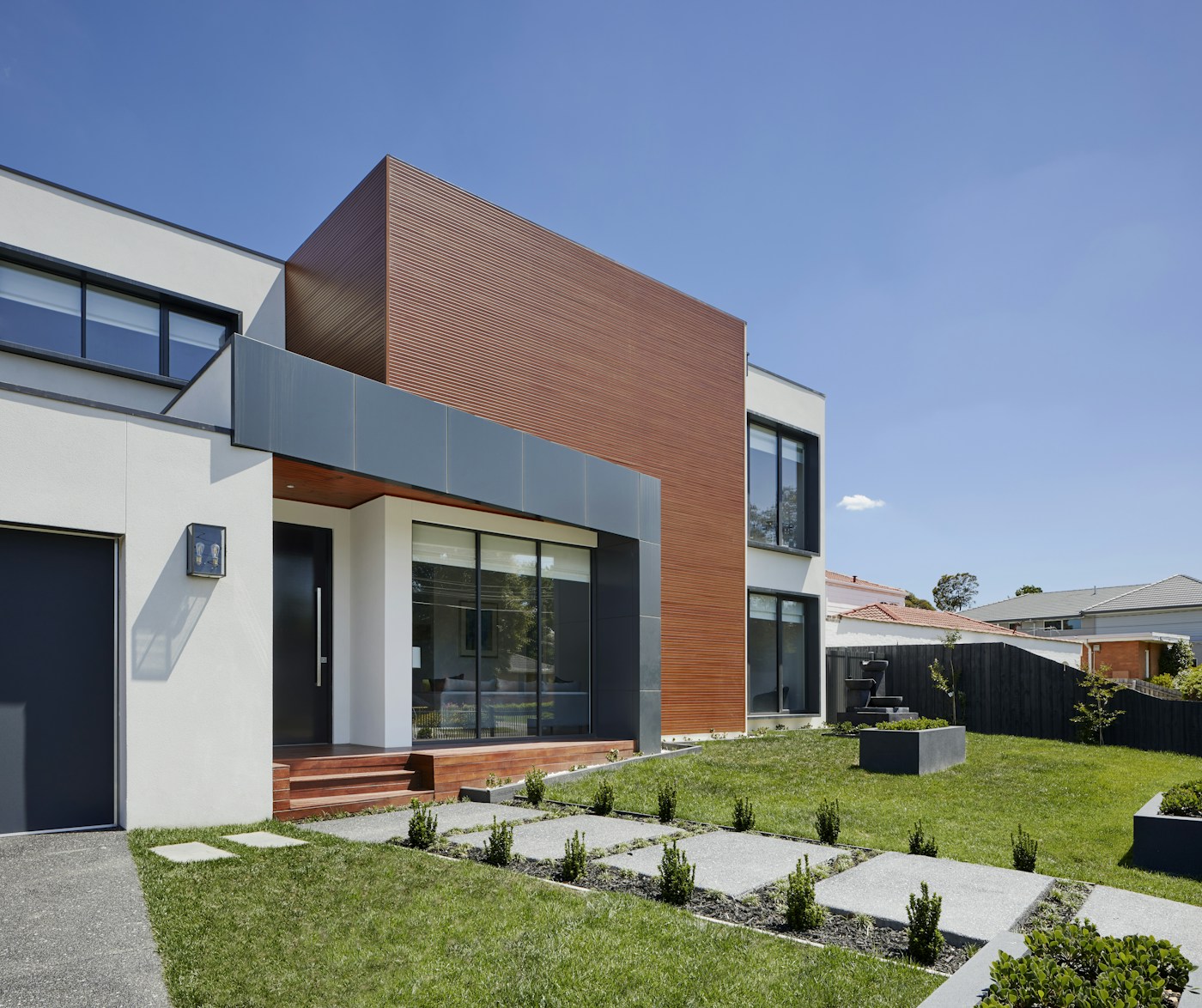 Combining mixed materials offers tactile richness and architectural complement.