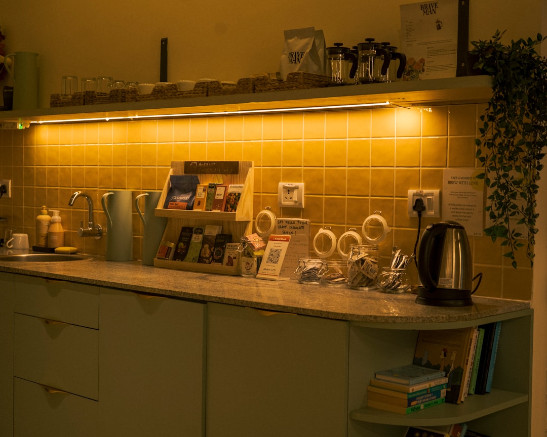 Finished kitchen lighting layout after under-cabinet installation