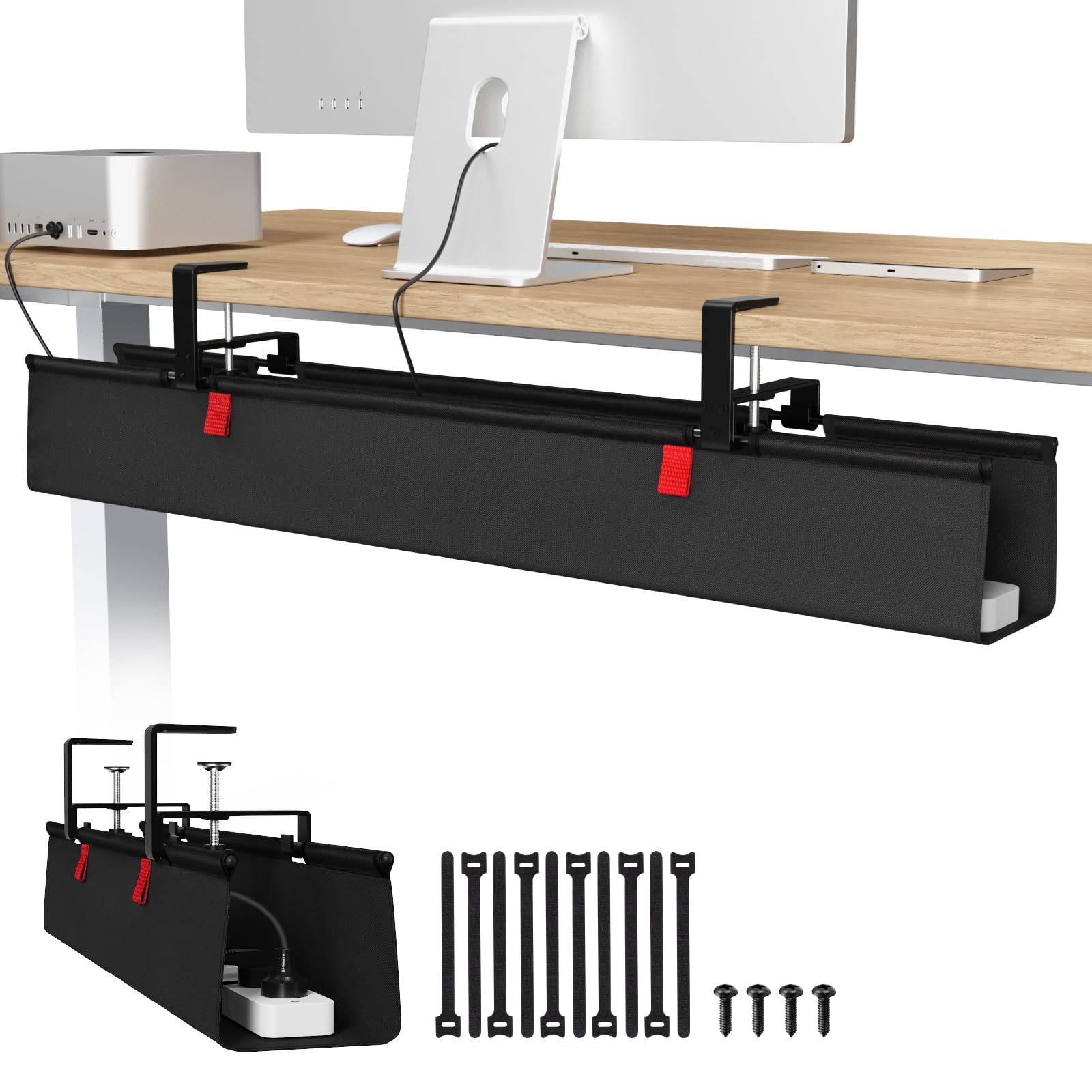 Univivi No Drill Under Desk Cable Management Tray