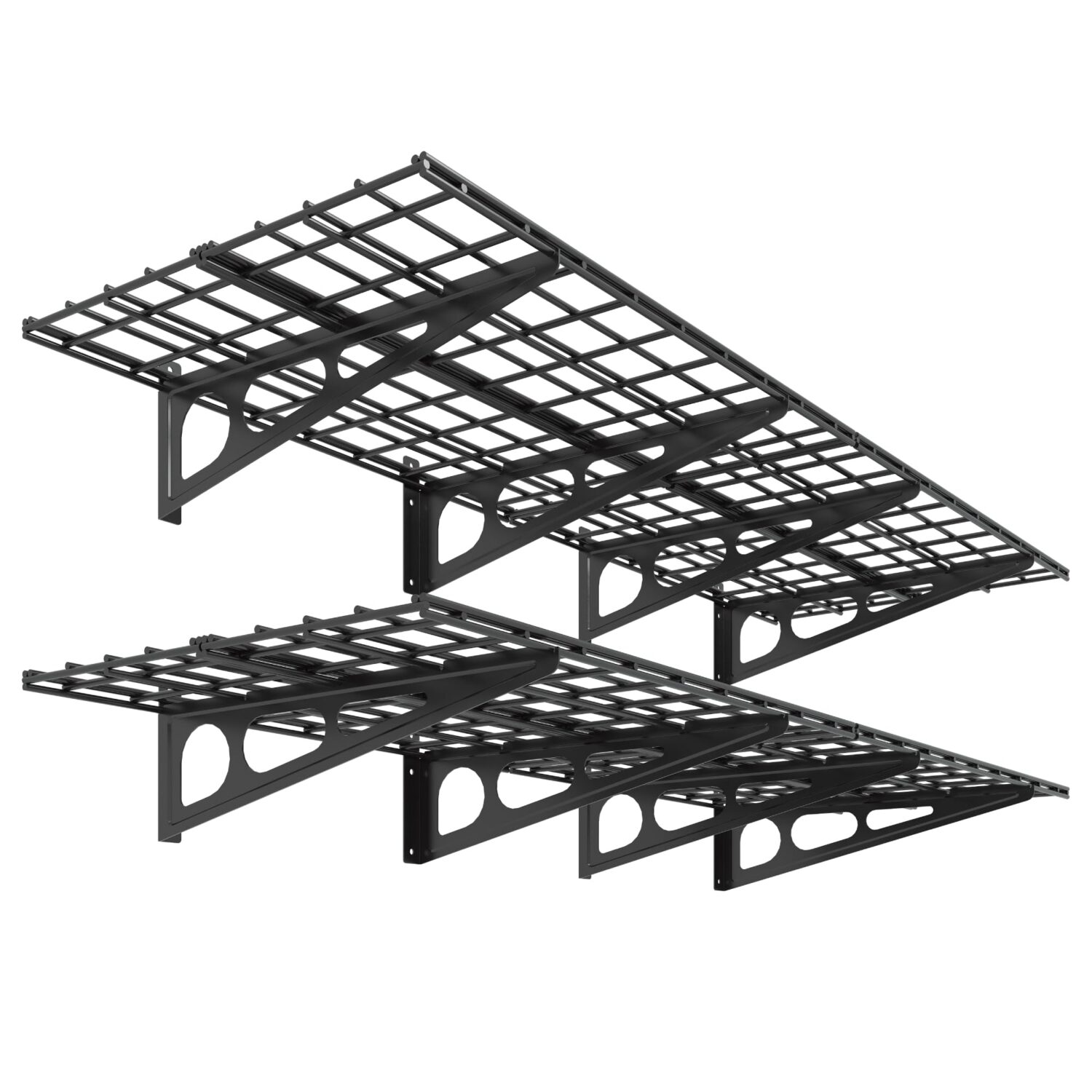 FLEXIMOUNTS 2-Pack 2x6ft Garage Shelving 24-inch-by-72-inch Heavy Duty Wall Mounted