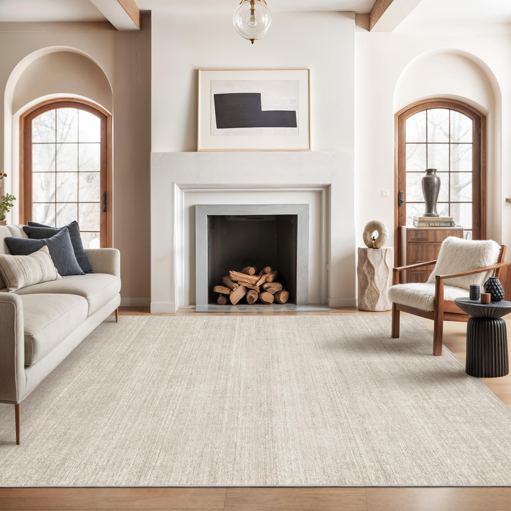Valenrug Washable Rugs 8x10 - Stain Resistant 8x10 Area Rugs for Living Room, Non Slip Backing Printed Large Area Rugs for Bedroom, Folable Machine Washable Area Rug (8