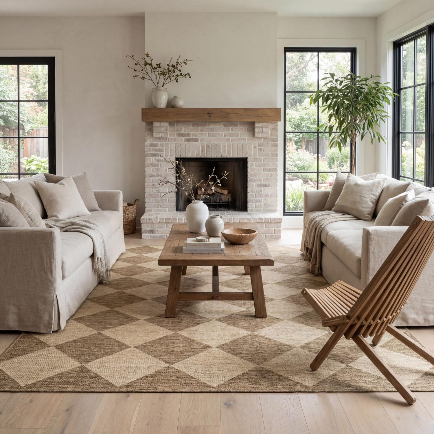 nuLOOM Outdoor Performance Collection Sabina Trellis Brown/Ivory