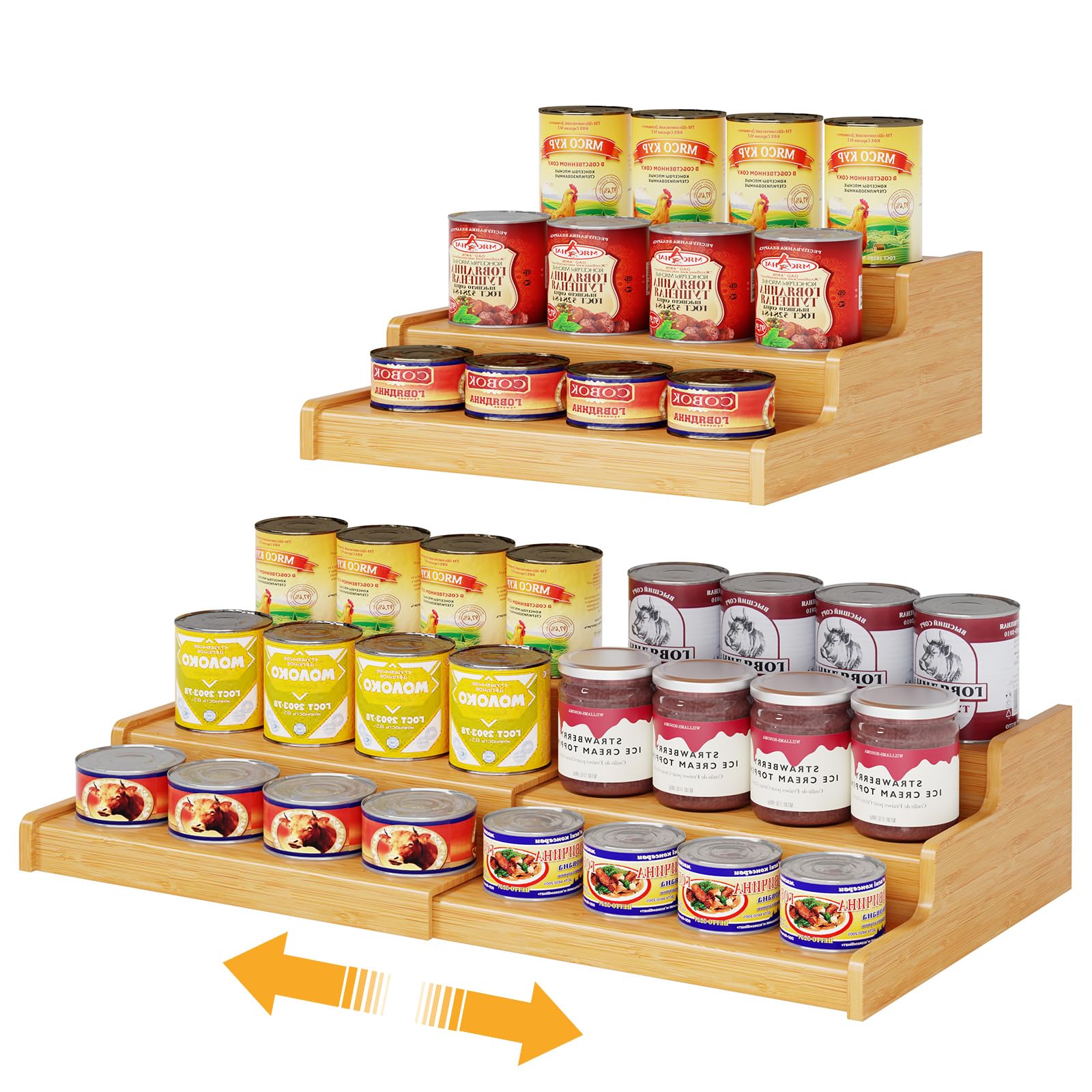 Expandable Bamboo Can Rack Organizer