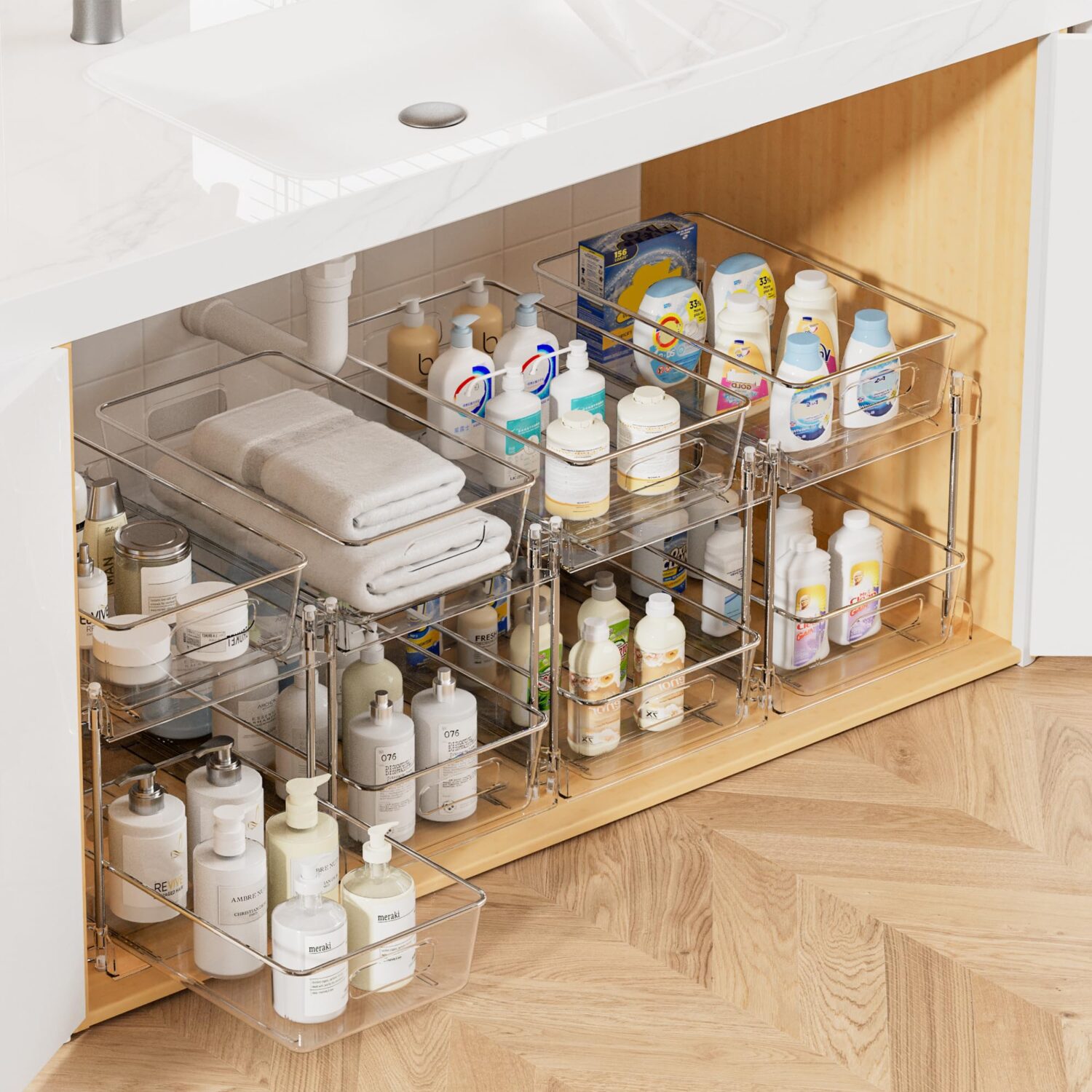 Vtopmart 4 Pack Bathroom Under Sink Organizers Organizer