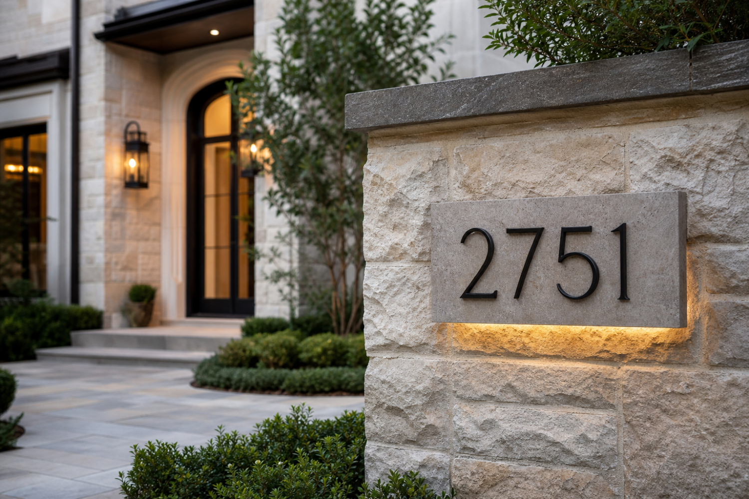 house numbers on stone exterior ideas