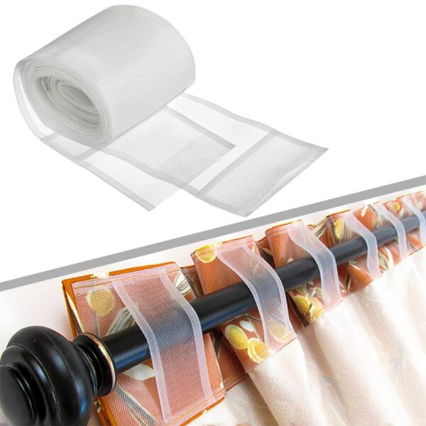 Grommet serptentine drapery header tape for no sew curtains