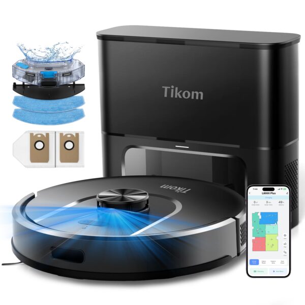 Tikom Robot Vacuum and Mop with Self-Emptying Base