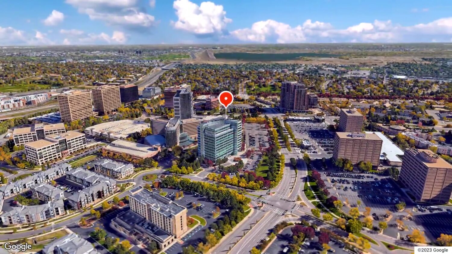 Aerial view of corporate housing in Colorado