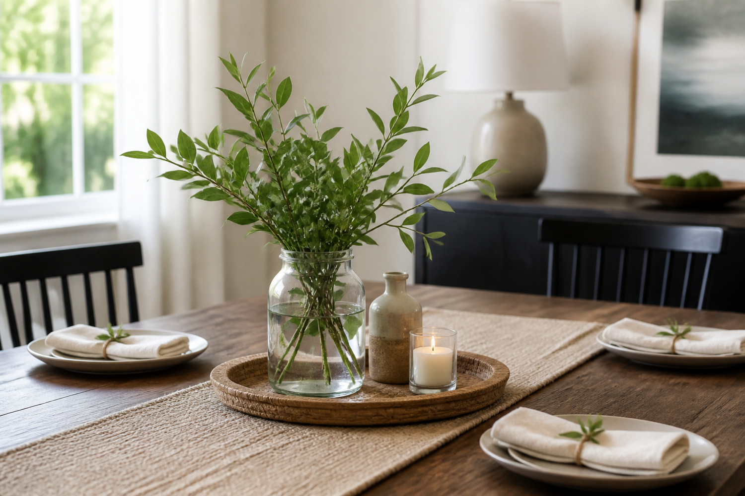 Everyday simple dining table centerpiece ideas